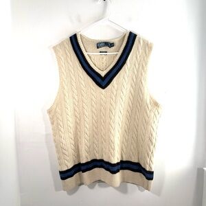 Polo Ralph Lauren Sweater Vest Wool Silk Cashmere Rowing Cricket Tennis XL Tall